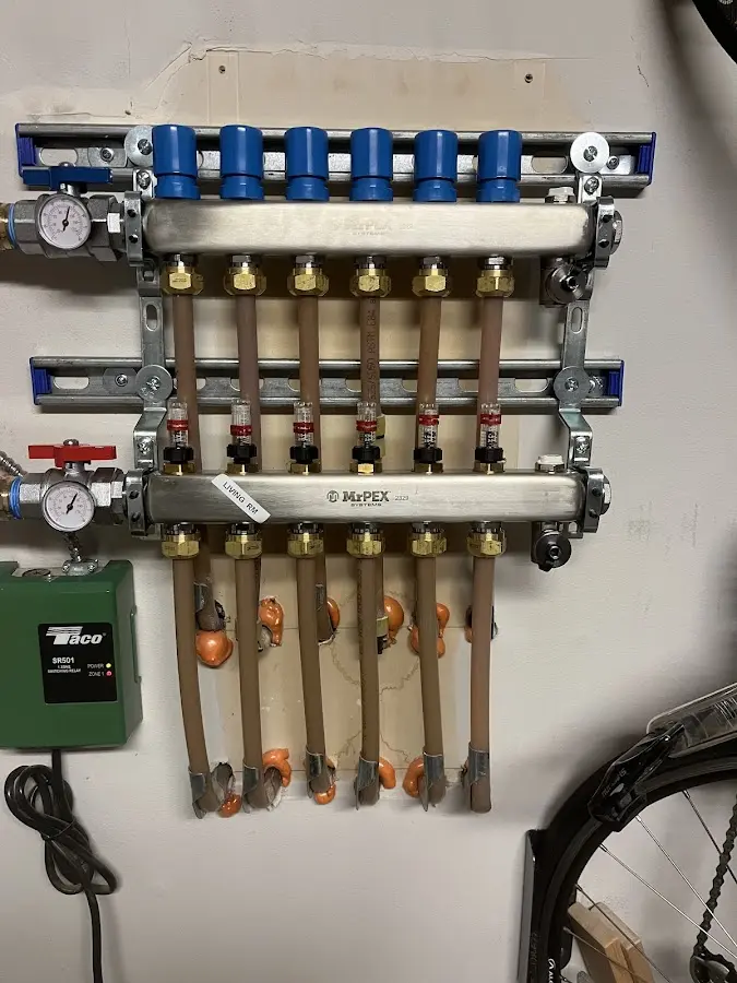 Plumber performing Gas Line Installation at a residential property in Farmingdale